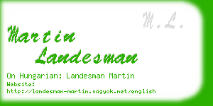 martin landesman business card